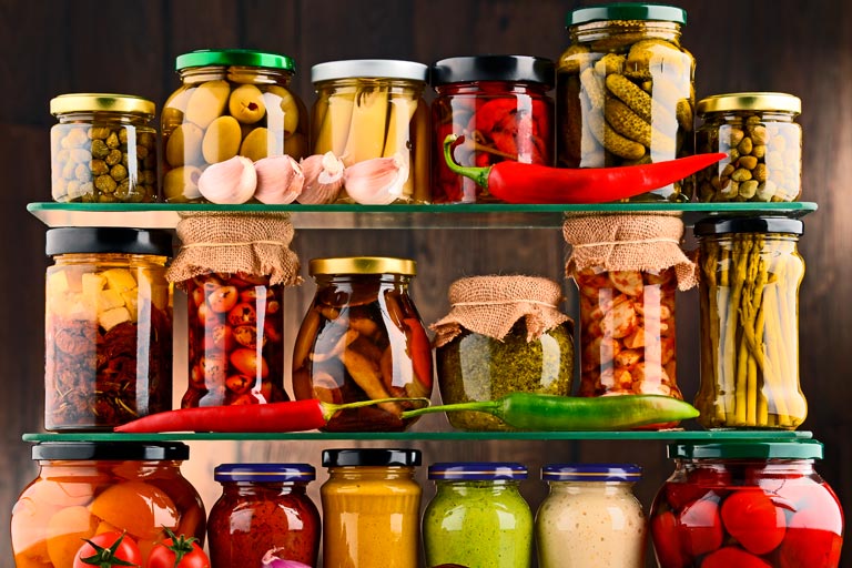 frascos de vidrio para alimentos