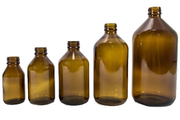 frascos medicinales de vidrio